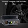 Solar Power TPMS Car Tire Pressure Monitoring System Alarm Tyre Air Pressure Meter Gauge Temperature Warning With 4 Sensors