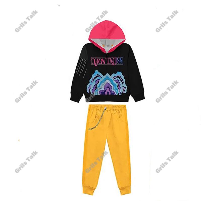 New Girls Outfits Fashion Pop Hoodies Sweatshirt Pants Children's Kids Clothing Halloween Carnival Costumes Set 110-150CM