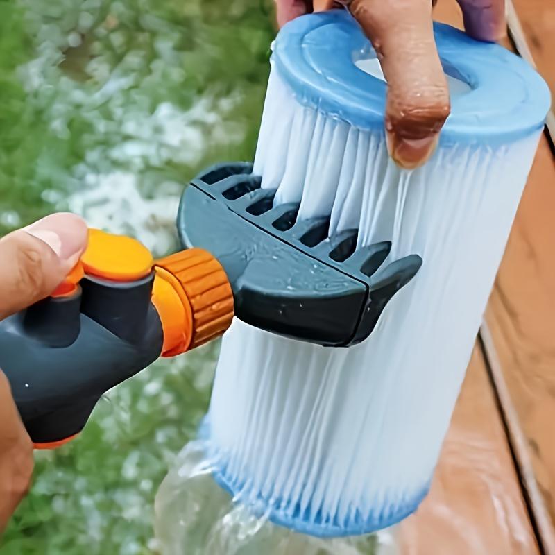Poolfilter-Reinigungsbürste mit Papierkern, Gartenblumen-Sprenger, Verstellbare Reinigungsdüse mit Wasserdruckregelung und ein Festschalter