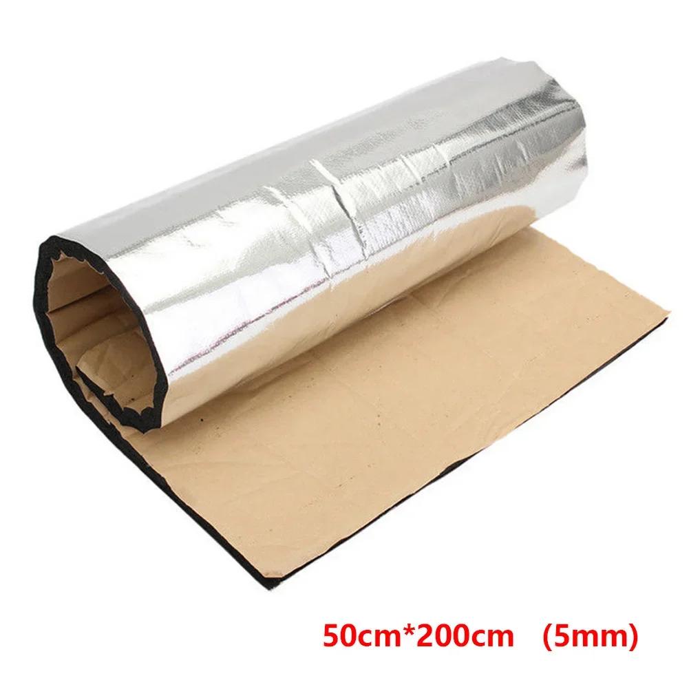 200x50cm Car Sound Deadener Mat 5/10mm Thicken Noise Heat Deadening Soundproof Dampening Foam Mat for Auto Hood Engine Door