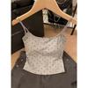 Fashionable Polka Dot with Chest Pads, Strappy Vests, Women's, Backless, Beautiful Back, Outerwear, Anti-glare, Inner Layer with Chest Wrap, Top