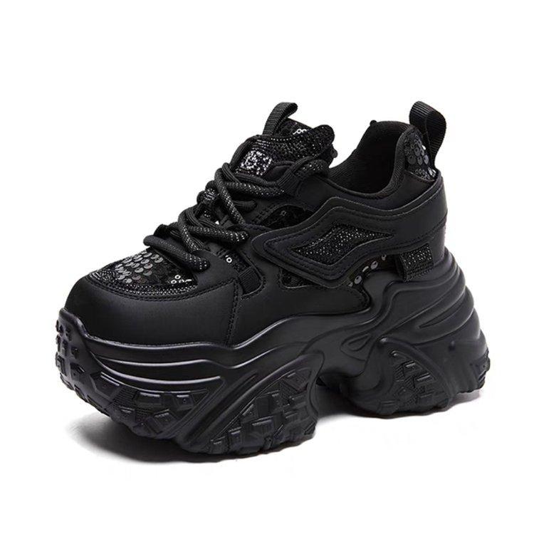 Silver Inner Heightening Platform Dad Shoes Women's Shoes 2025 New Explosive Spring Leisure Sports Little White Shoes Muffin