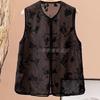 New vest retro summer vest sleeveless 2025 vest embroidered top buckle