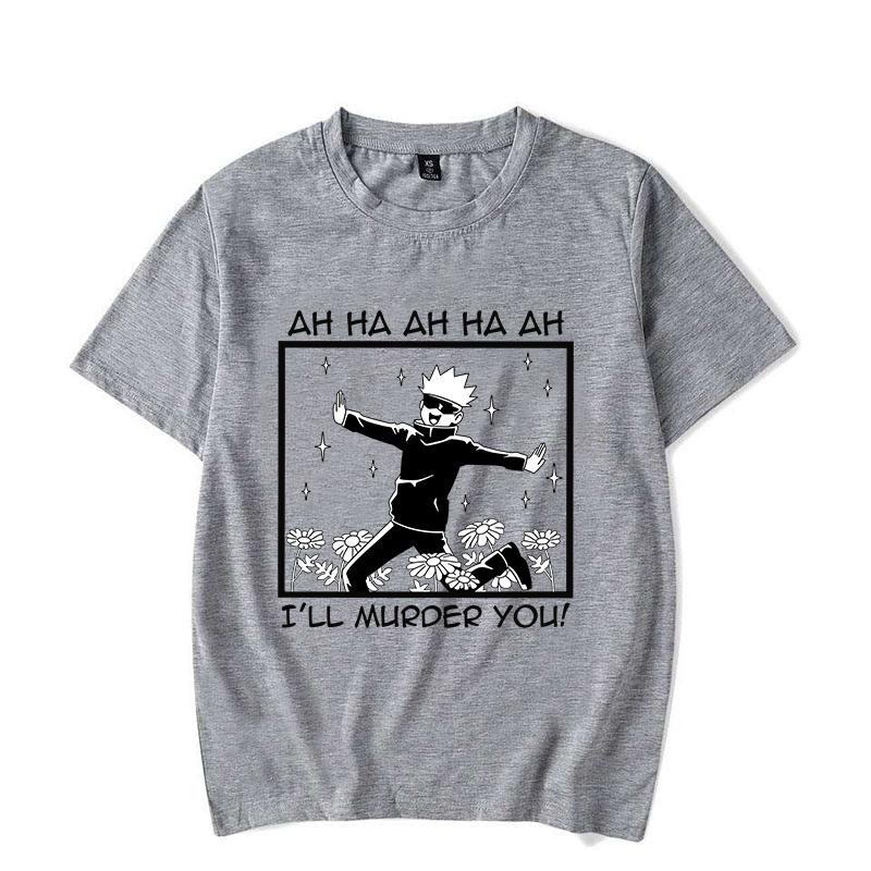 Hot New Anime Satoru Gojo Graphic Print T-shirt Women Men Fashion Y2k Casual Tops Personalized Cool Round Neck T-shirt Tops