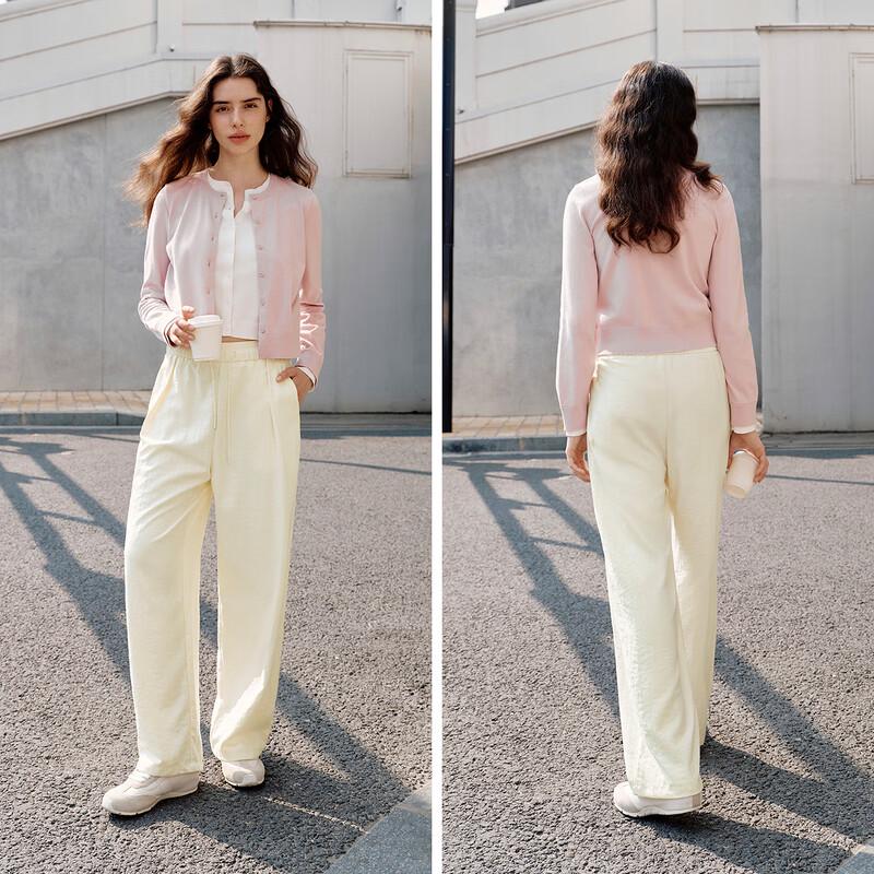 Semir Women's Relaxed Mousse Texture Wide-Leg Pants