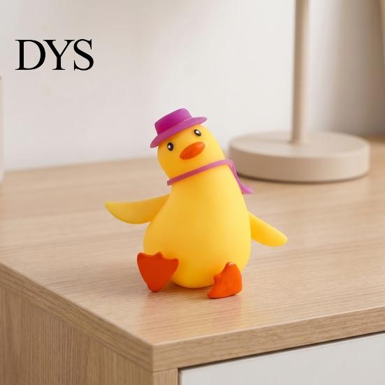 Duck Toy with Hat Cartoon Stress Relief Toy, Squeezable Fidget Soft Sensory Stretch for Hand Exercise Relaxation
