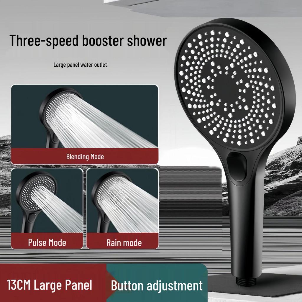 Three-Speed Handheld Pressurized Rain Shower Head Set