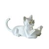Yousheng Reading Cat Ornament, 3D Printed Desk Decor with Glasses & Book, Multi-Functional Phone Stand Holder Bookend, Eco PLA Home Decor Gift for