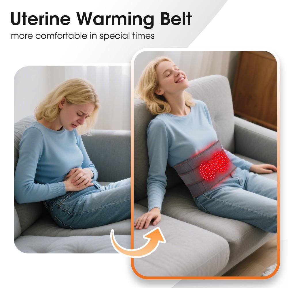 Dual Red Light Heating Waist Belt Rechargeable Electric Massager for Pain Relief Blood Circulation