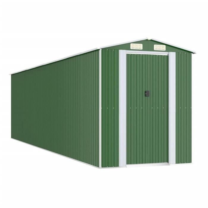 VidaXL Garden Shed Green 192x772x223 Cm Galvanized Steel 3147434
