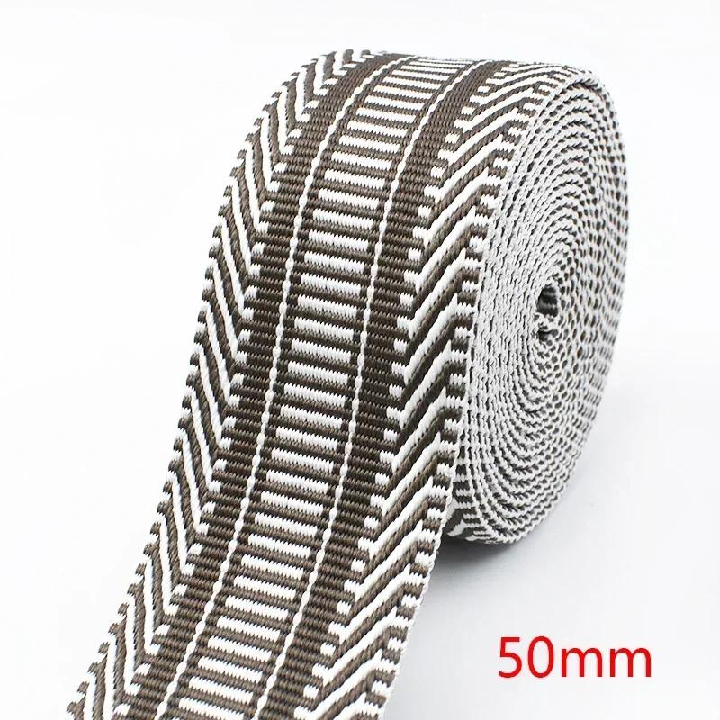 2/3/5M Meetee 38/50mm Jacquard Polyester Webbing Tape By Meter Decorative Ribbon Band Backpack Strap Clothes Sewing Accessories
