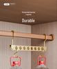 Aluminum Alloy Folding Eight-Hole Hanger with Single Hook for Versatile Wardrobe and Laundry Storage