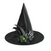 36cm 1Pcs 2025 Halloween Black Folds Witch Hat for Women Men Masquerade Party Carnival Costume Cosplay Props Halloween Decor