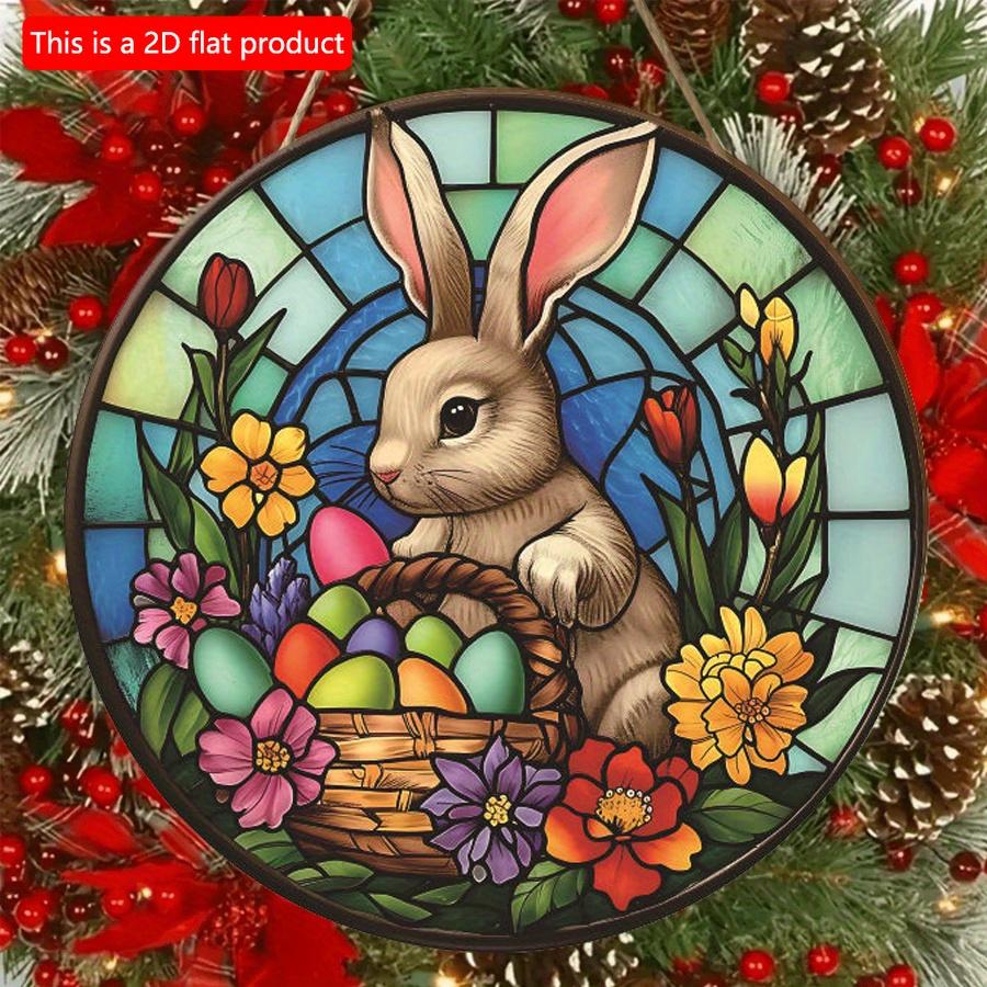 2D ploché 20cm velikonoční vajíčka květiny dřevěná nástěnná dekorace - festival univerzální sváteční dřevěný přívěsek, bytová dekorace, uvítací cedule, párty dekorace ze dřeva