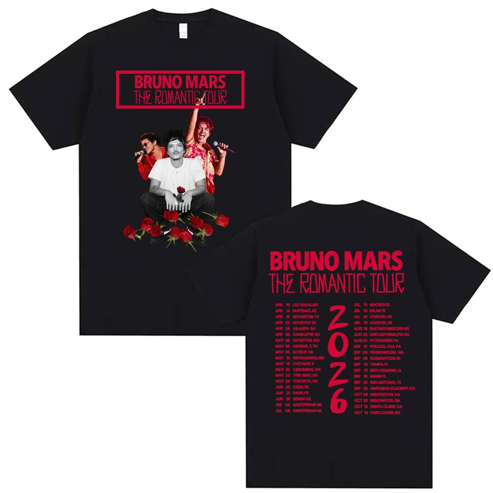 Bruno Mars The RoUnisextic Tour 2026 Camisetas Estampadas Ropa Unisex Hip Hop Pop Música Camisetas Casuales de Manga Corta Oversize