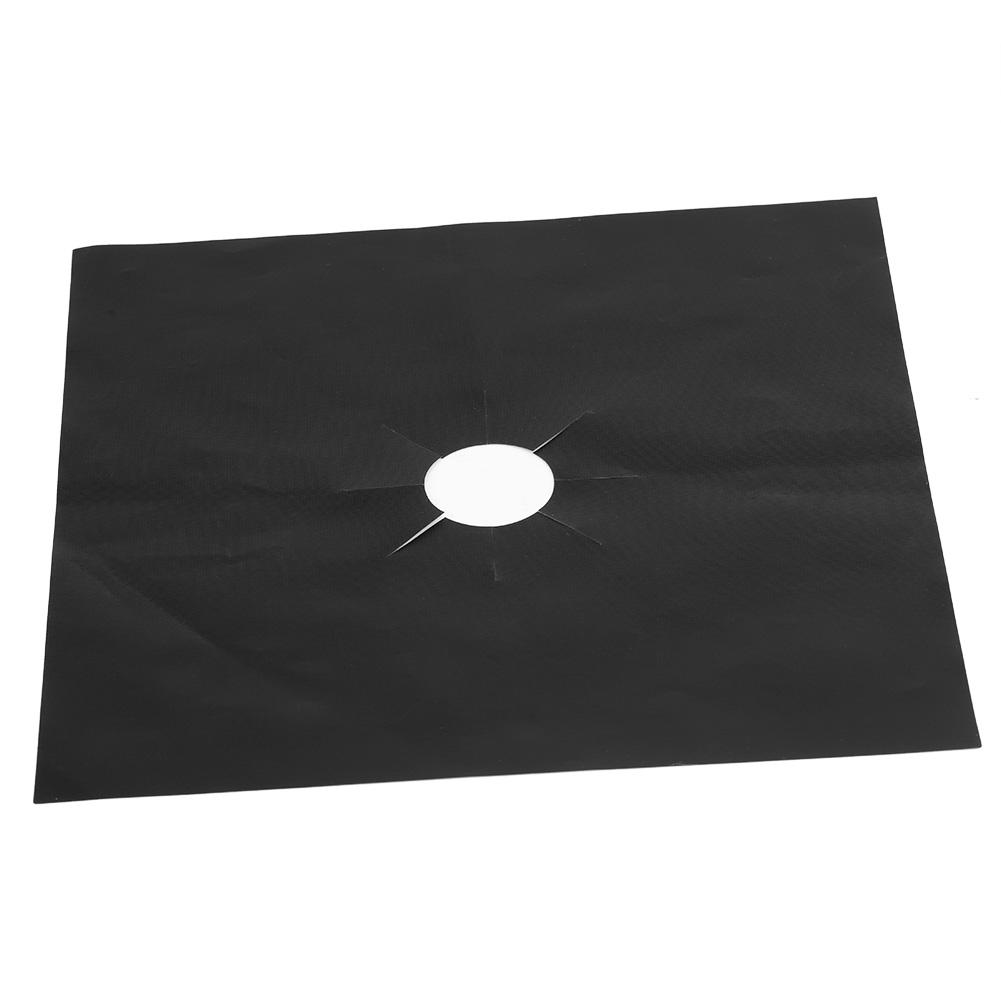 4Pcs Gas Range Stove Covers Protector NOn Stick Oil Mat Kitchen Tool(Black)