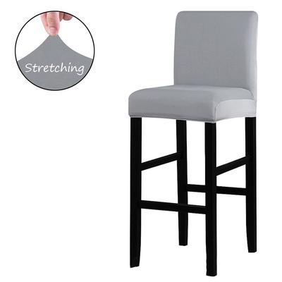 Elastic Stretch Counter Height Bar Stool Cover Dustproof Solid Color Chair Slipcover Washable Jacquard Bar Stool Seat Covers