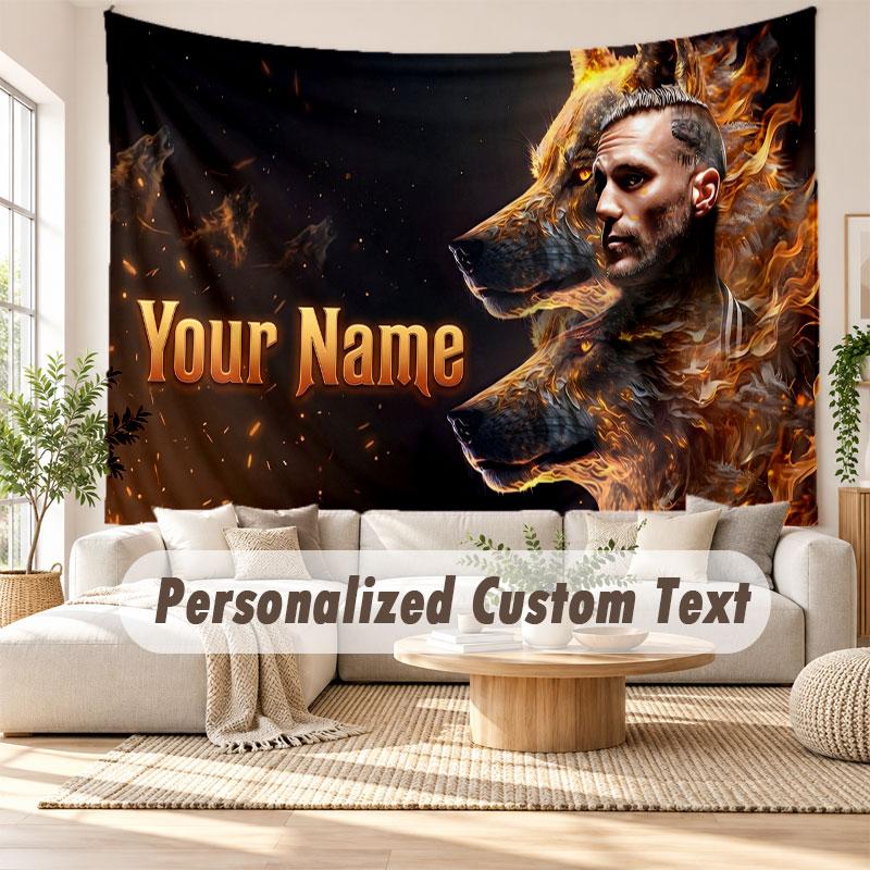 Custom Name Wall Hanging Tapestry,Kontra K Decorative Backdrop Tapestry For Dorm Home