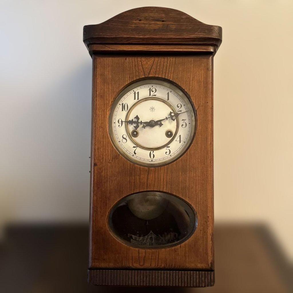 Used JUNGHANS Antique wooden pendulum clock