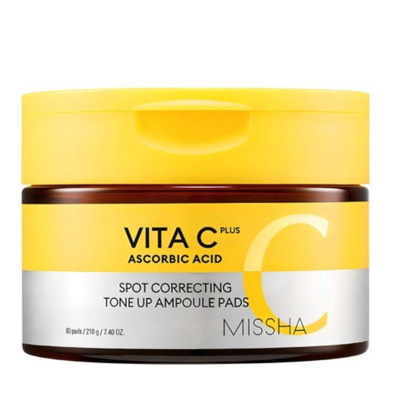 MISSHA Vita C Plus Blemish C Tone-Up Ampoule Pads Brightening Vitamin C Toner Pads 80 Pads 210g