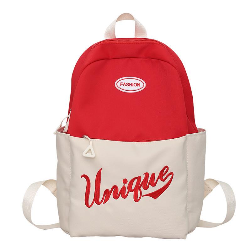 

Stylish And Trendy Large Capacity Nylon Backpack For Boys And Girls With Alphabet Design червоний