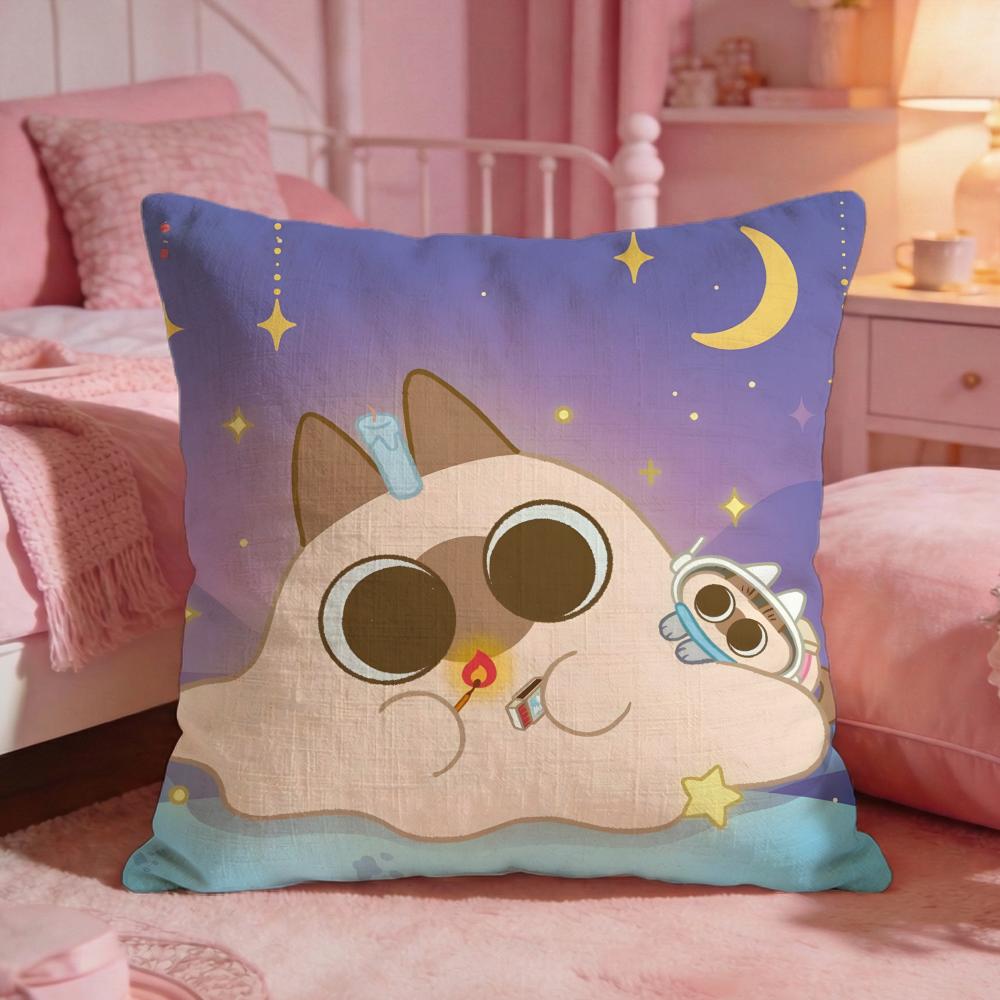 AAzukisans Cute Cartoon Cushion Cover Premium Comfort Reversible Pillow Cove Two In One Design For Any Room Car Interior