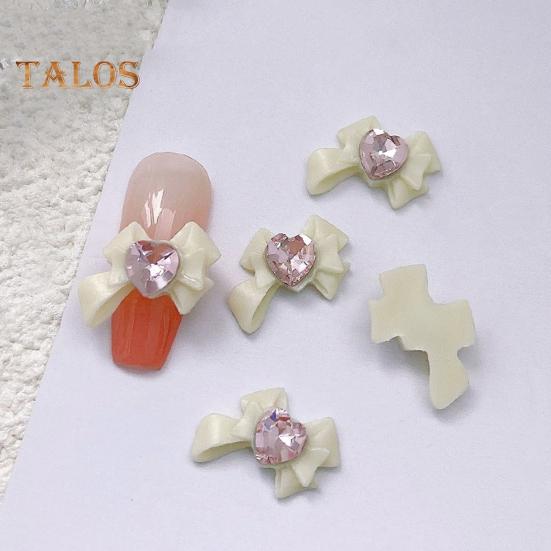 10Pcs Bow Nail Charms Dragon Heart Resin 3D Eco-friendly Nail Art Accessories for Beautiful And Charming Nails