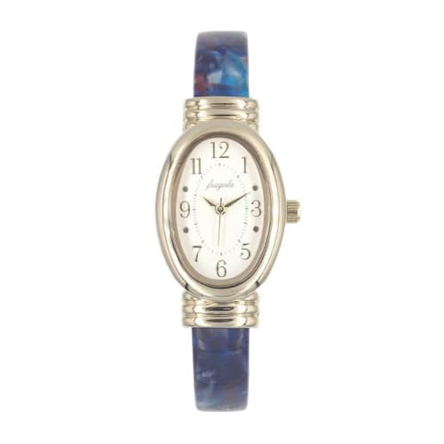 

Fragola Oval Acetate Bangle Watch N02124S-3 BL Women s Blue