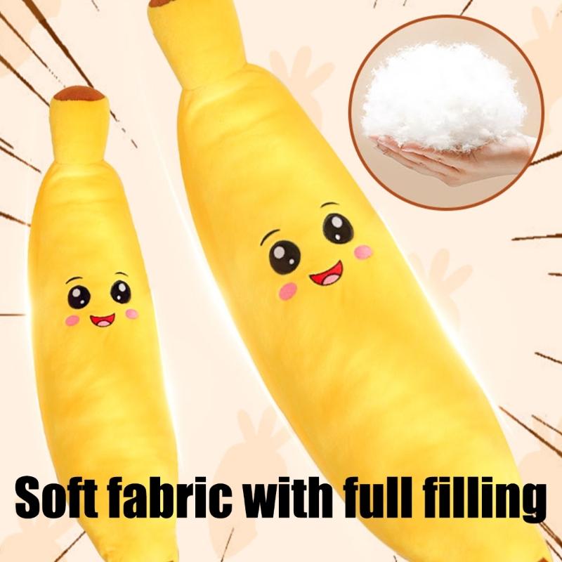 Engaging Noise Producing Banana Fabric Companion Long Banana Safe For Aggressive Chewers