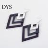 Creative Multilayer Irregular Dangle Hook Retro Wood Women Earrings Jewelry Gift