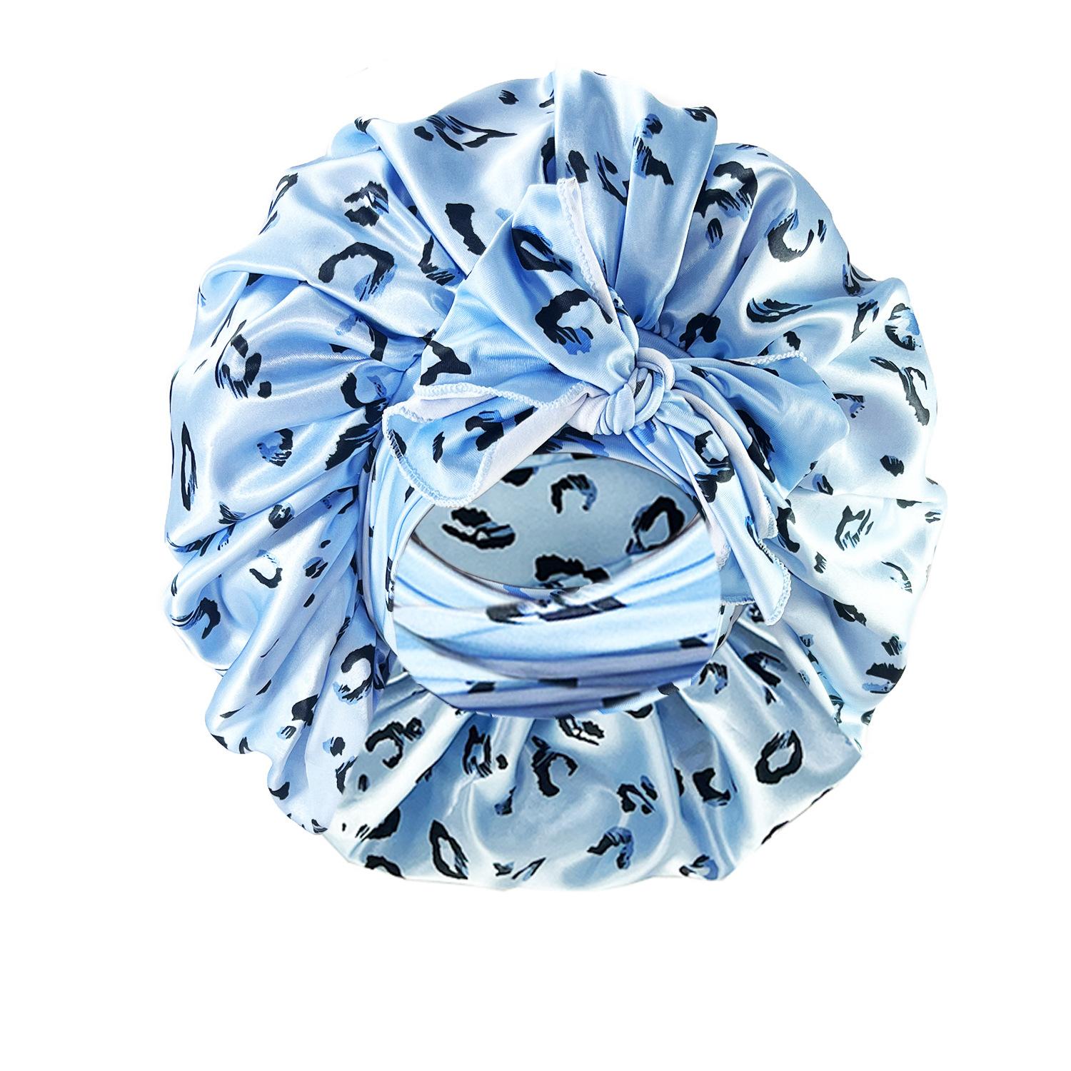 

Бантик, шапочка для сна на бретельках, косынка, атласная круглая шляпа, женская, с принтом, модная, красивая, резинка для волос, шапочка