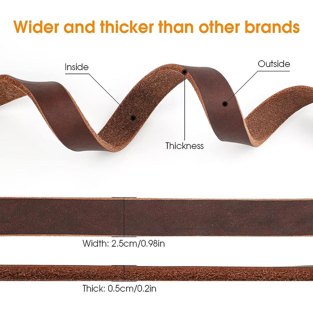 Hundeleine aus echtem Leder 3/4/5 Fuß x 1 Zoll Weiche und starke Lederleine für große und mittelgroße Hunde Hochbelastbare Hundetrainingsleine