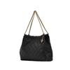 Tory Burch Fleming Solid Plaid Chain Leather Tote Shoulder Bag Large Women Bags Black 154572-001