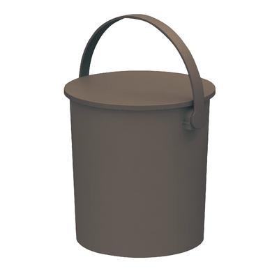 JEJ Astage Rice Bucket with Lid, Dark Brown, 15L, Interior Accessories, Toy Storage, Outdoor, 150kg Load Capacity, 31cm W X 30.5cm D X 30.3cm H