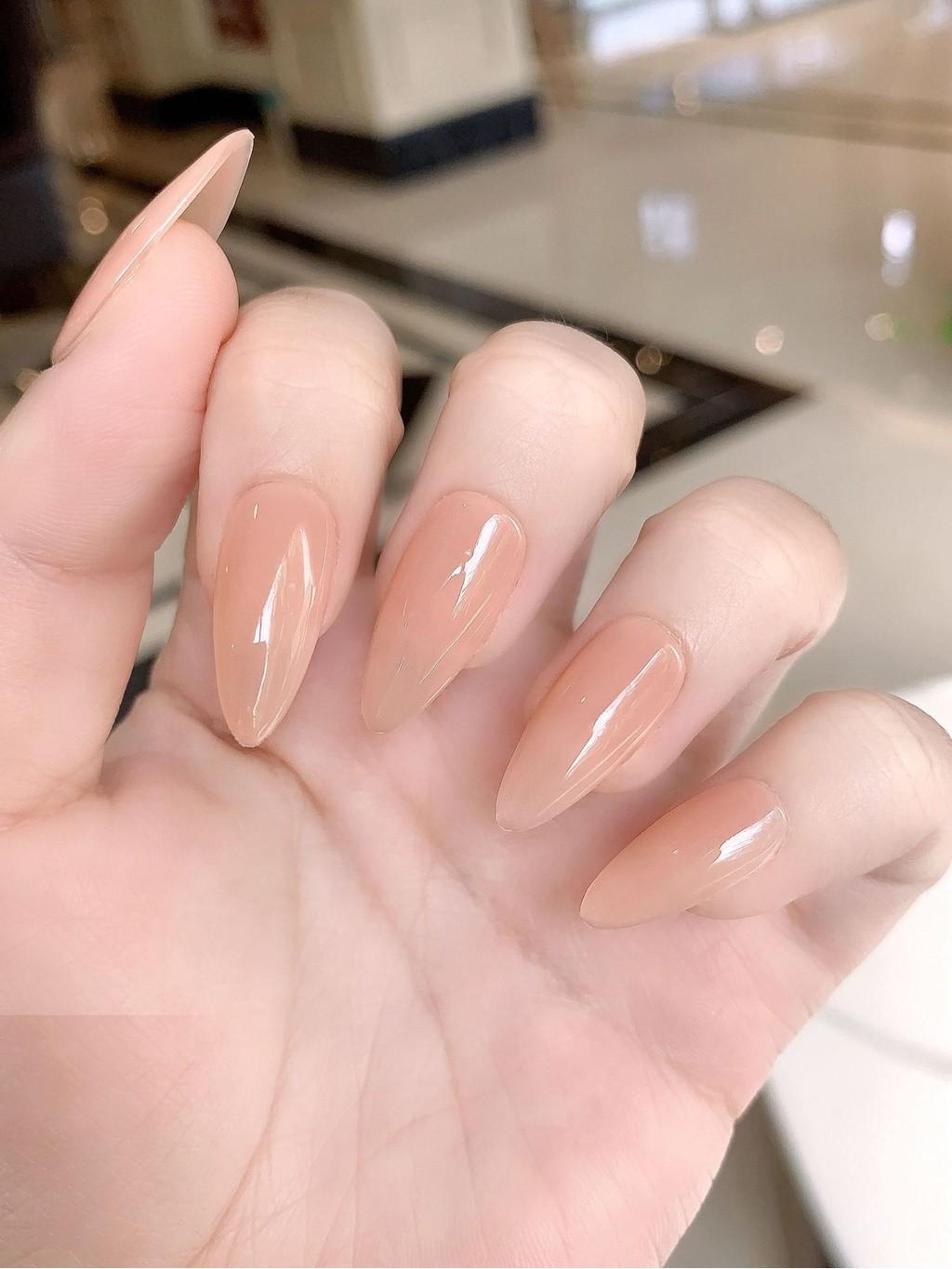 Ice Transparent Almond-shaped Nail Stickers Handmade Design For Women XS