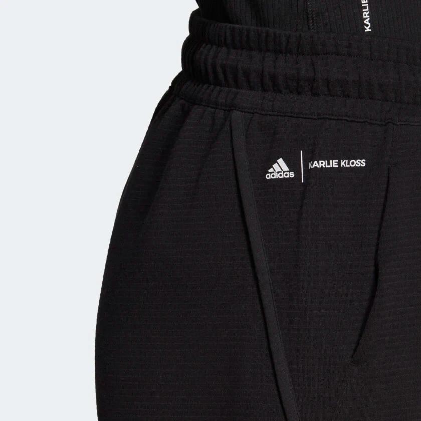 Adidas X Karlie Kloss Logo Design Comfortable Soft Skin-Friendly Mid-Rise Shorts Women Shorts Black HC2945