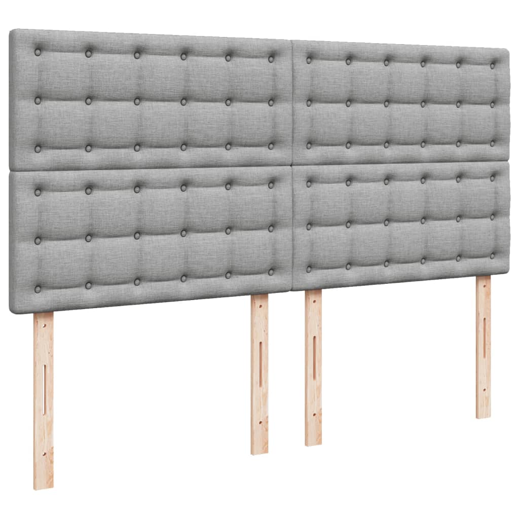 Vidaxl Letto Continentale Con Materasso, Grigio Chiaro, Tessuto 200X200 Cm