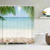 Sunny Beach Seaside Scenery 3D Printing Shower Curtain Large Size Waterproof Polyester Home Decor Curtain With Hooks