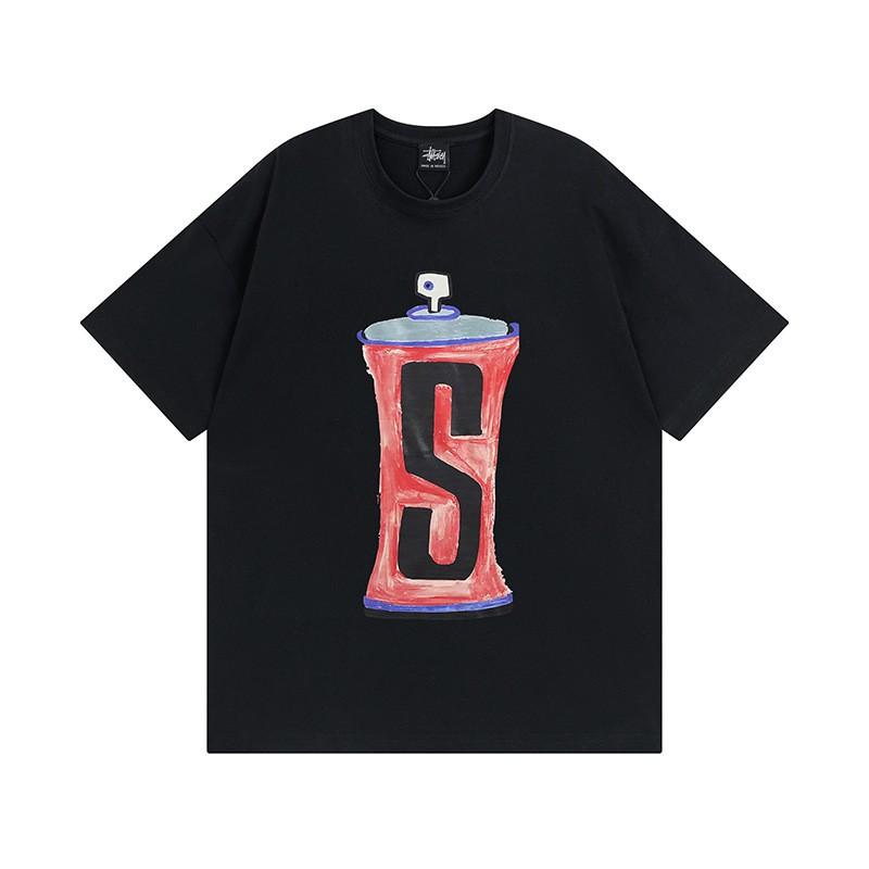Short Sleeve T-Shirt Couples Street Style Letter Print Loose Fit Breathable Top