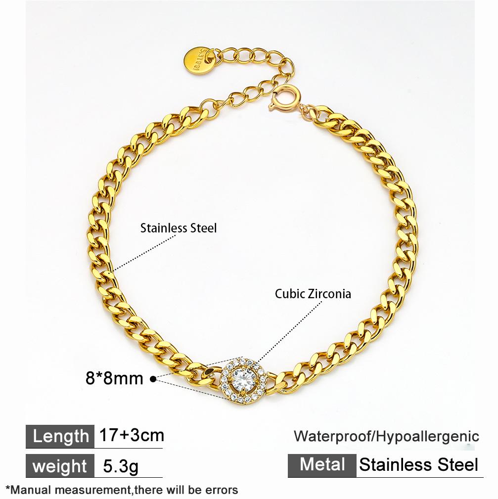 Elegant Gold-Plated Zirconia Heart Bracelet - Women s Luxury Hand Jewelry