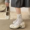 Cute Butterfly-knot Mary Jane Shoes for Women Elegant Dress Thick Heel Ladies Footwear Casual Street Style Shoes
