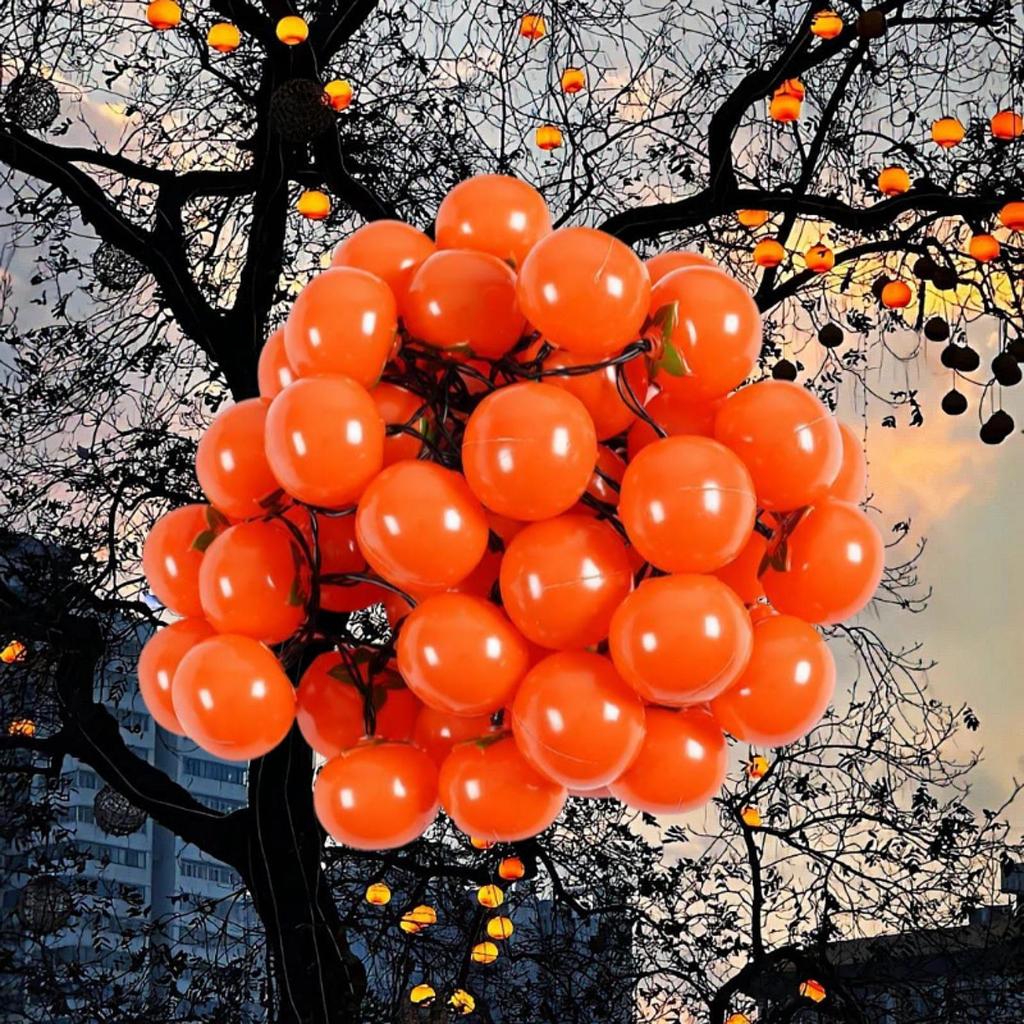 String Lights Persimmon Pendant DIY Hanging for Gazebo Tree Holiday