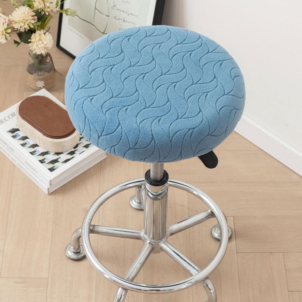 Bar Stool Cover Soft Velvet Round Chair Cover Removable Stool Slipcover Coffee Shop Stool Cover Non-Slip Seat Cushion Protector