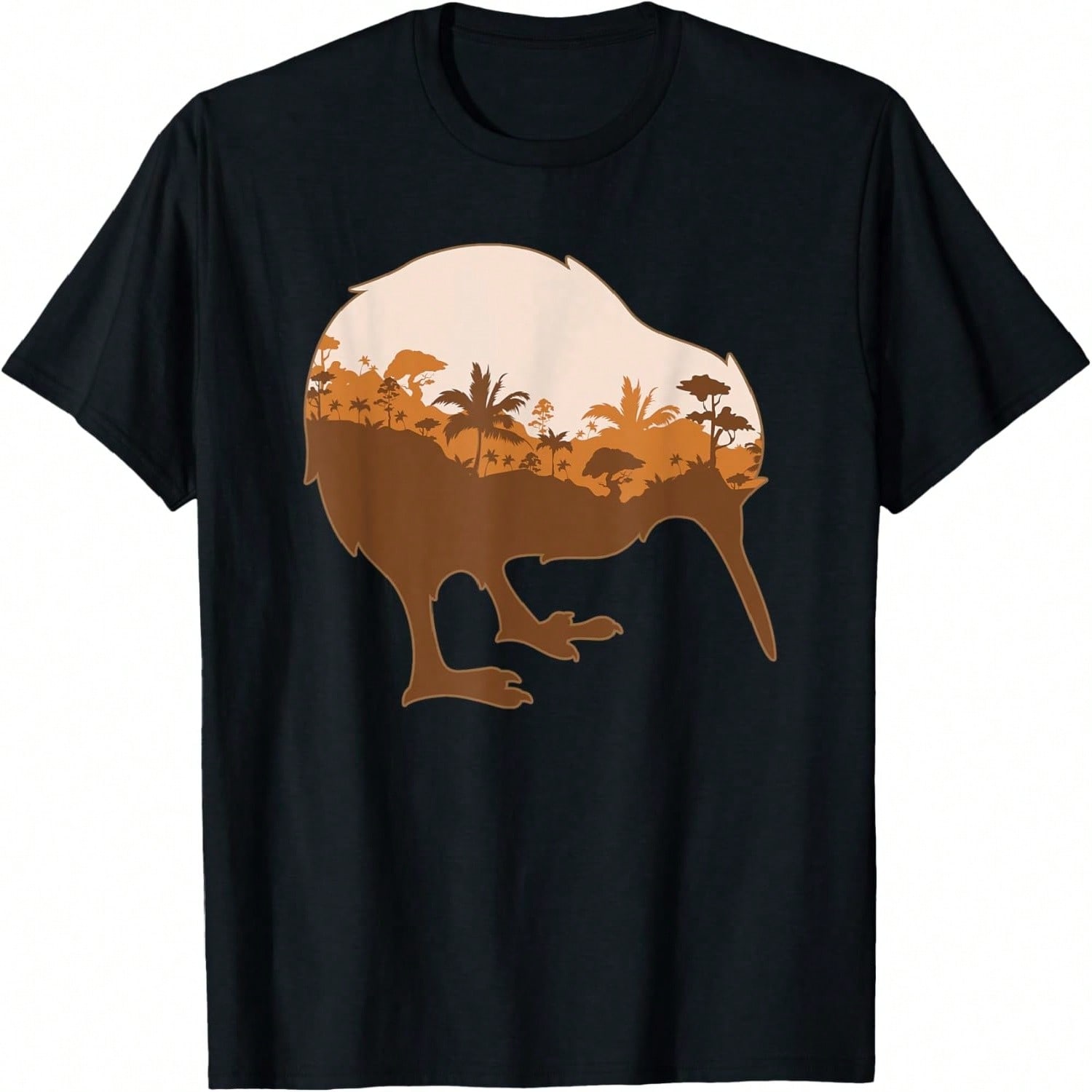 Kiwi Print With Landscape - Cute Kiwi Bird T-Shirt S разноцветный