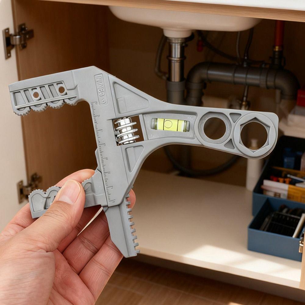 Large Opening Adjustable Wrench Short Handle Multifunctional Wrench Installation Tool Drain Pipe