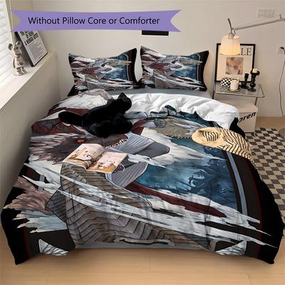 Dragon Rider Bedding 3 Piece Set Hd Print Duvet Cover Pillowcases For Teens Adult Bedroom Decoration Christmas Gift C9211408
