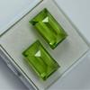 CERTIFIED Natural Peridot Loose Gemstone Pair 10 Ct Baguette Cut for Jewelry