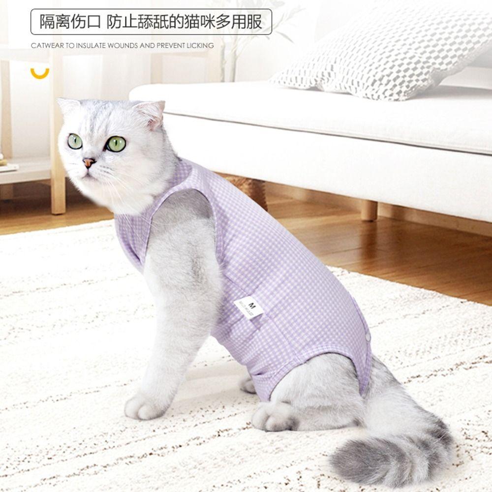 High Elastic Cat Sterilization Clothes Soft Cotton Recovery Onesie  Professional Use