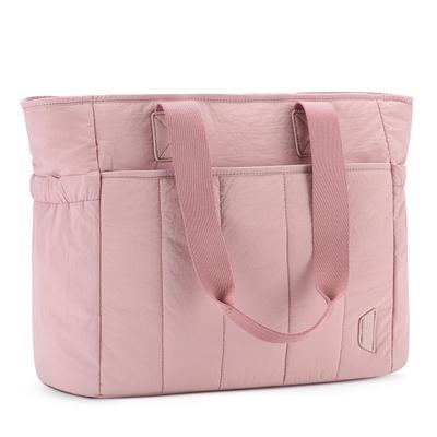 Vaschy Women's Large Capacity Tote Bag, Lightweight Shoulder Bag with Zipper Pocket, Perfect for Commuting, School, or Outings, Pink