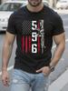 AR-15 Gewehr und Amerikanische Flagge Grafik T-Shirt - Schwarz Mit...